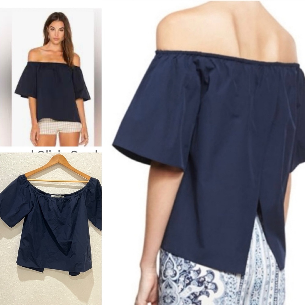 Navy Off-Shoulder Women’s Top